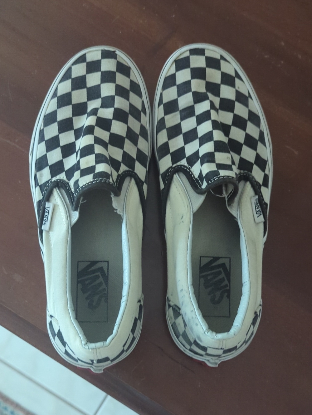 Vans Checkerboard Slip-On Sneakers - Black & White